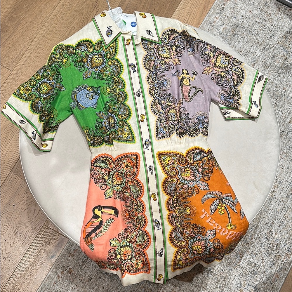 Alemais Multicolor Paisley Resort Wear Dress - Picture 2 of 5